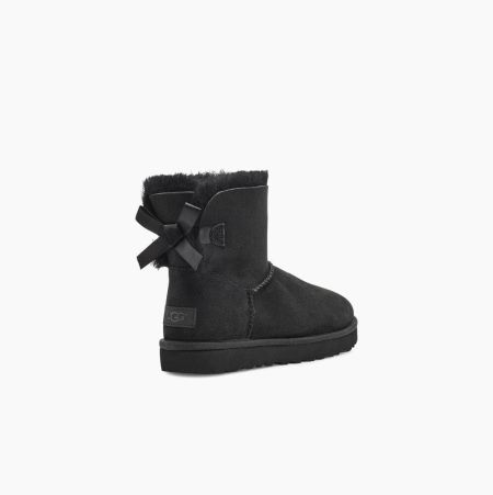 UGG Mini Bailey Bow II - Boots Dame - Svart (NO-H985)